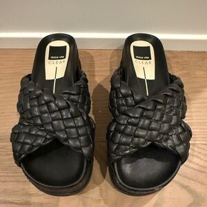 Dolce Vita Black Woven Mules